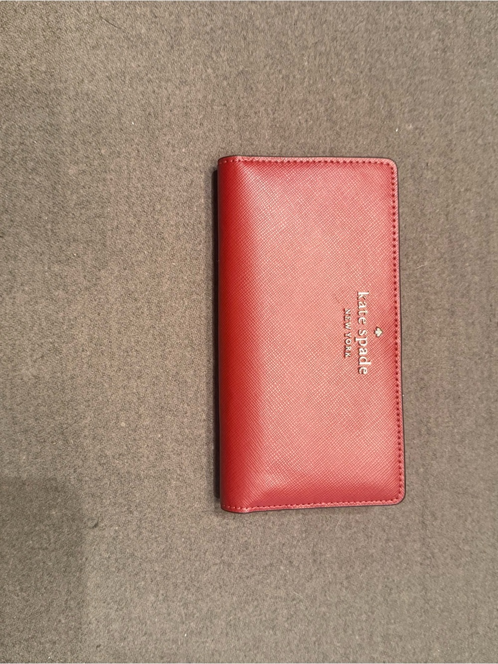 kate spade Red Saffiano Slim Continental Wallet